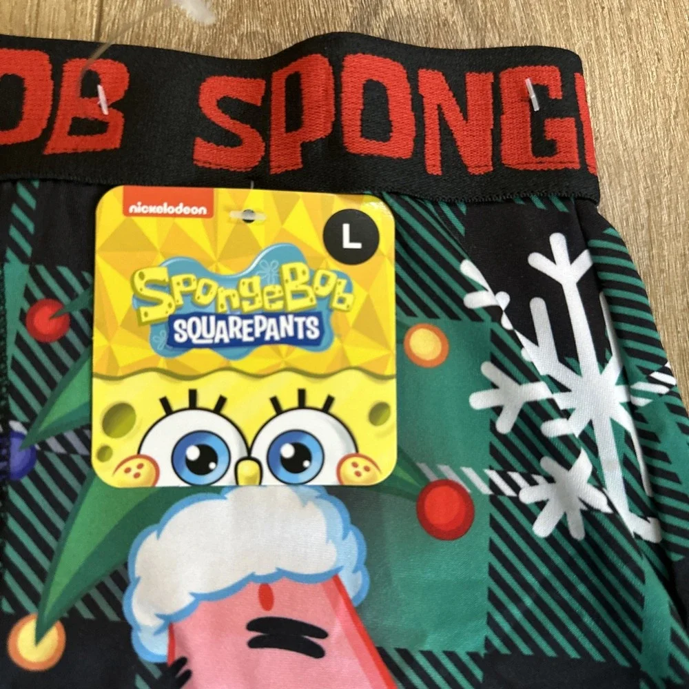 SpongeBob Squidward Men's Holiday Festive Boxer Briefs Large‎ NEW Stretch